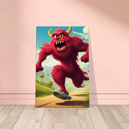"The Hilarious Monster Dash" Cartoon Art Canvas Art