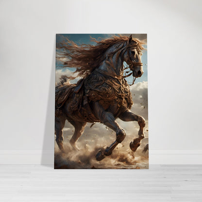 "Steed of Legends: The Epic War Horse" 3D digital Art Canvas Art