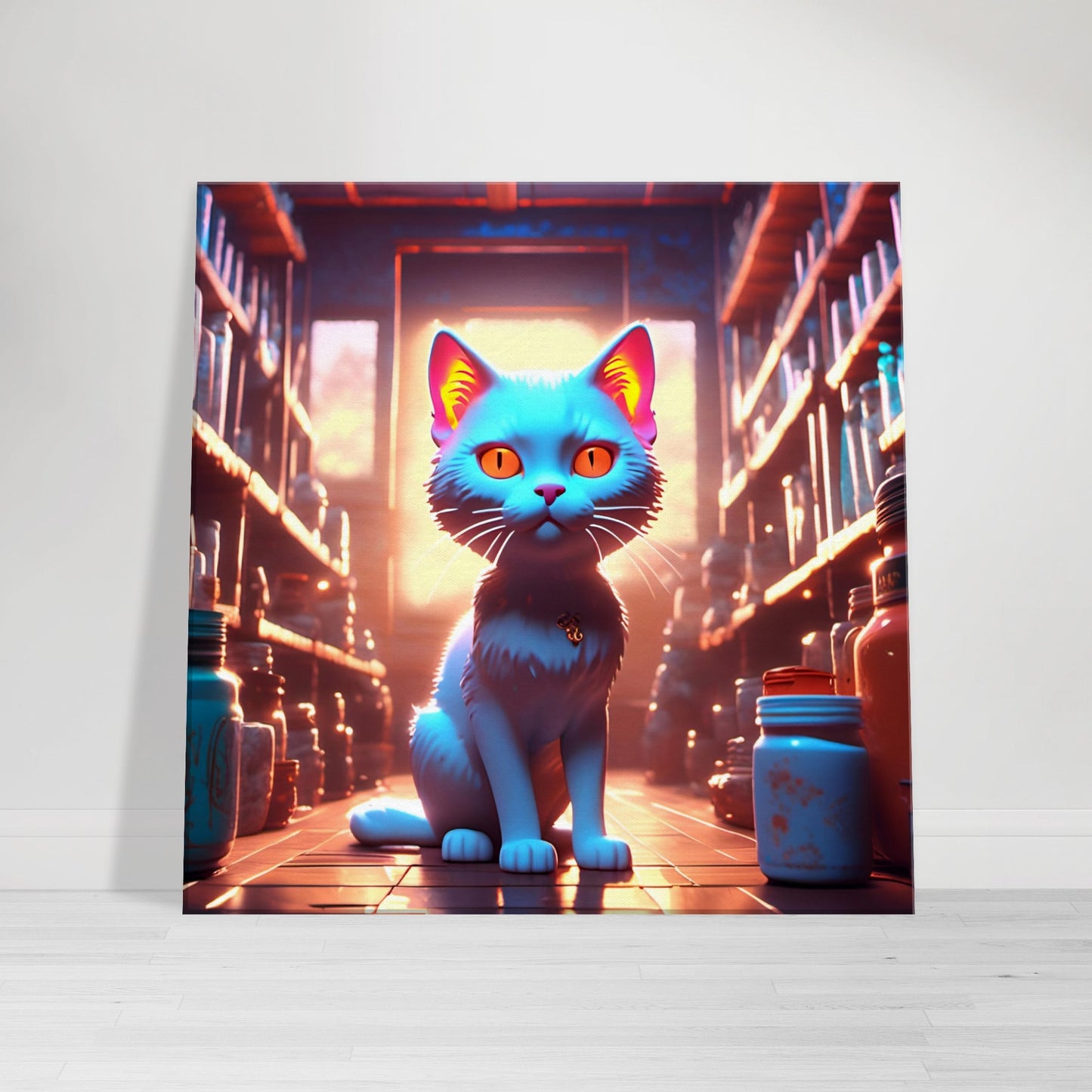 "Library of Illumination: The Funko Pop Cat's Tale" Canvas Art