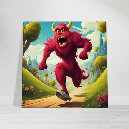 "The Hilarious Monster Dash" Cartoon Art Canvas Art