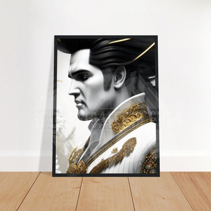 Elvis Presley Premium semi-glanzende houten ingelijste poster. gemaakt door Ötzi Frosty