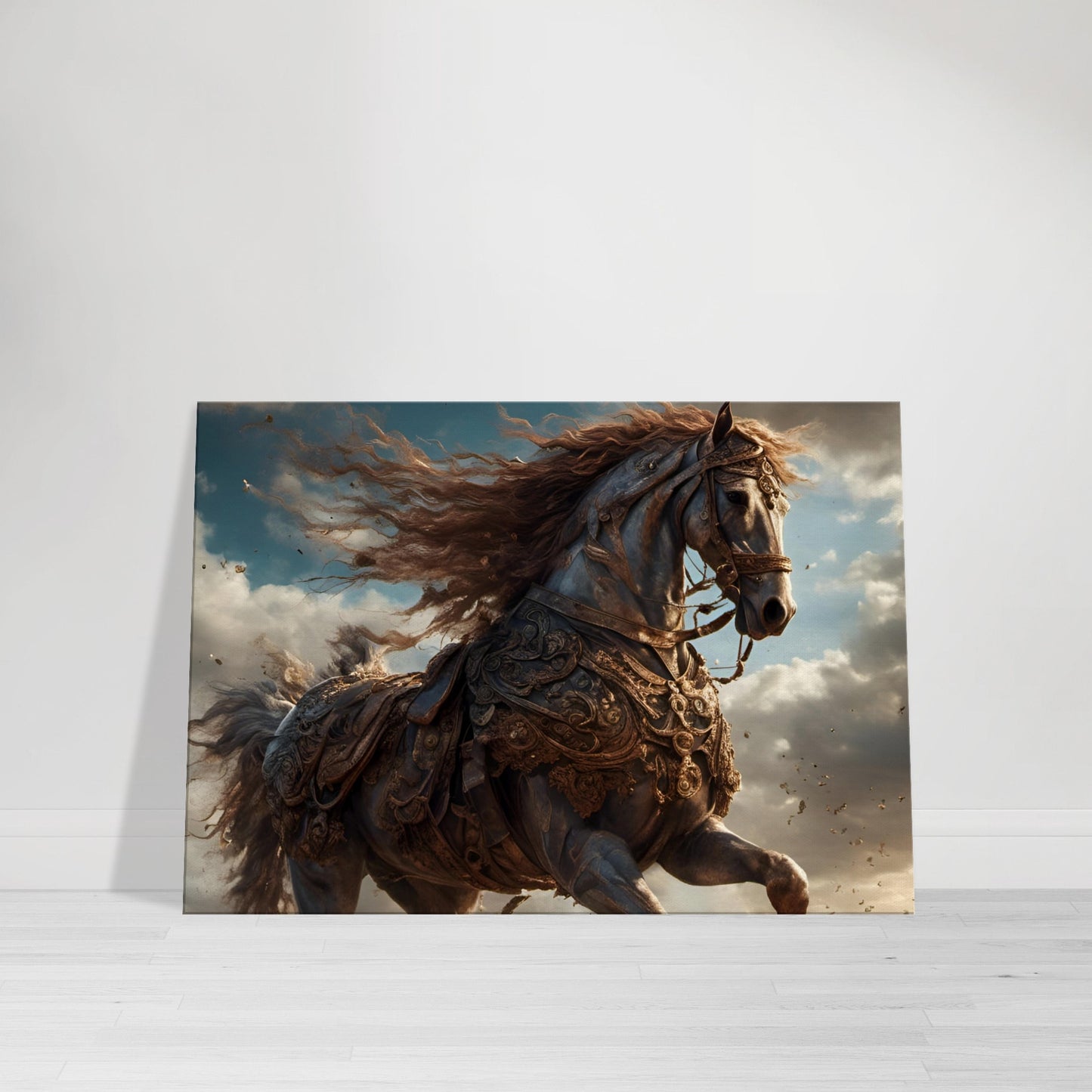 "Steed of Legends: The Epic War Horse" 3D digital Art Canvas Art